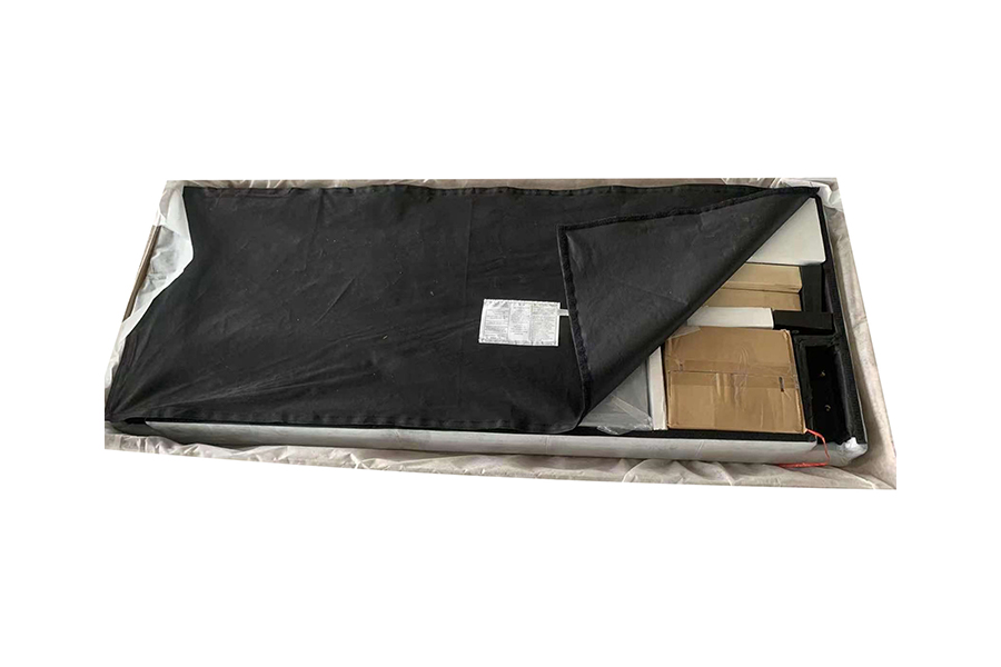 N7 ধূসর ফ্যাব্রিক বোতাম Tufted হেডবোর্ড আপহোলস্টার্ড বিছানা